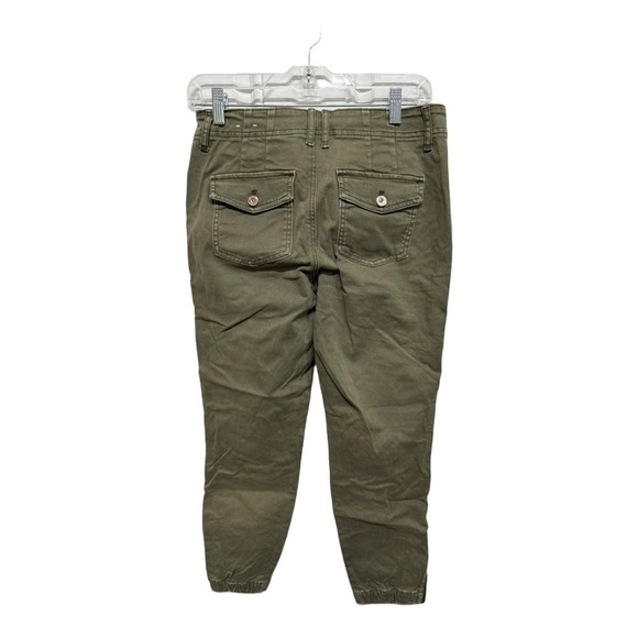 White House Black Market Pants Womens 4 Olive Green Slim Crop Cotton Blend - Picture 3 of 6